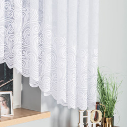 KINGA - Firanka gotowa żakardowa z podcięciem na dole - 500x160 cm - kolor biały