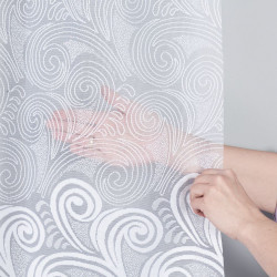 KINGA - Firanka gotowa żakardowa z podcięciem na dole - 500x160 cm - kolor biały