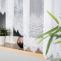 VIOLETTA · firanka gotowa z podcięciem · biała · wzór klasyczny · 420x160