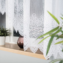 VIOLETTA · firanka gotowa z podcięciem · biała · wzór klasyczny · 420x160