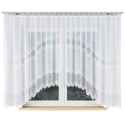 VIOLETTA · firanka gotowa z podcięciem · biała · wzór klasyczny · 420x160