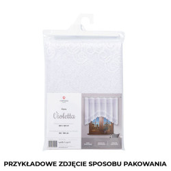 VIOLETTA · firanka gotowa z podcięciem · biała · wzór klasyczny · 420x160
