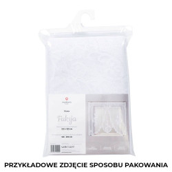 FUKSJA - Firanka gotowa żakardowa z podcięciem na dole - 400x160 cm - kolor biały