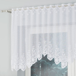 KLEMENTYNA · Firanka gotowa żakardowa z podcięciem na dole · 200x80 cm · kolor biały