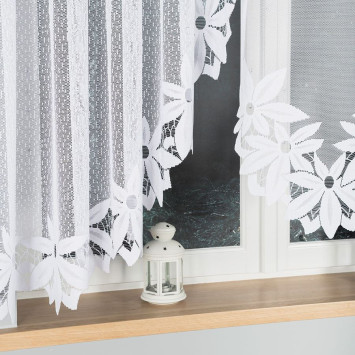 JADWIGA · Firanka gotowa · biała · kwiaty i pasy · 300x160 2