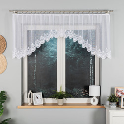 ŻANETA · lambrekin z podcięciem · biały · klasyczny wzór · 300x80