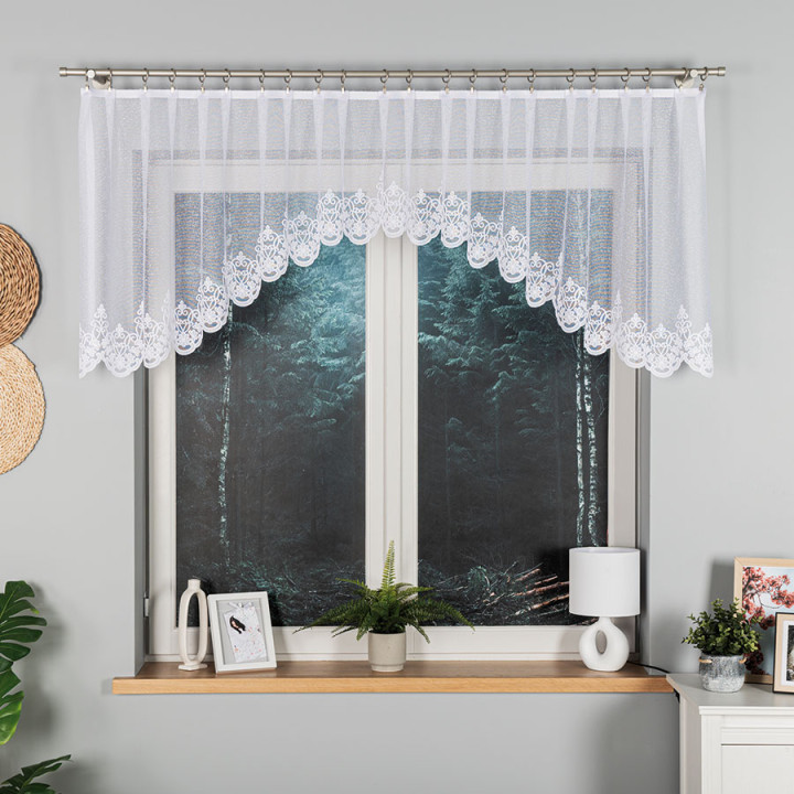 ŻANETA · lambrekin z podcięciem · biały · klasyczny wzór · 300x80