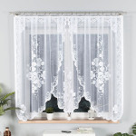 FUKSJA · firanka gotowa z podcięciem · biała · kwiaty i ornamenty · 320x160 cm