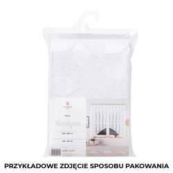 KAJA - Firanka gotowa żakardowa z podcięciem na dole - 250x100 cm - kolor biały