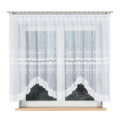 BASTIA · Firanka gotowa żakardowa z podcięciem na dole · 300x150 cm · kolor biały
