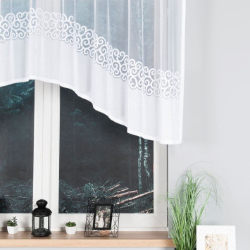 DANIELA - Firanka gotowa żakardowa z podcięciem na dole - 300x110 cm - kolor biały 2