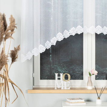 ŻAKLINA - Firanka gotowa żakardowa z podcięciem na dole - 250x130 cm - kolor biały 2