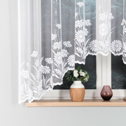 ARALIA · firanka gotowa · biała · kwiatowy wzór · 300x160 cm