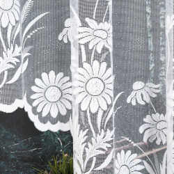 ARALIA · firanka gotowa · biała · kwiatowy wzór · 300x160 cm