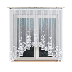 ARALIA · firanka gotowa · biała · kwiatowy wzór · 300x160 cm