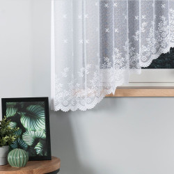 KAROLINA · Firanka gotowa żakardowa z podcięciem na dole · 400x170 cm · kolor biały