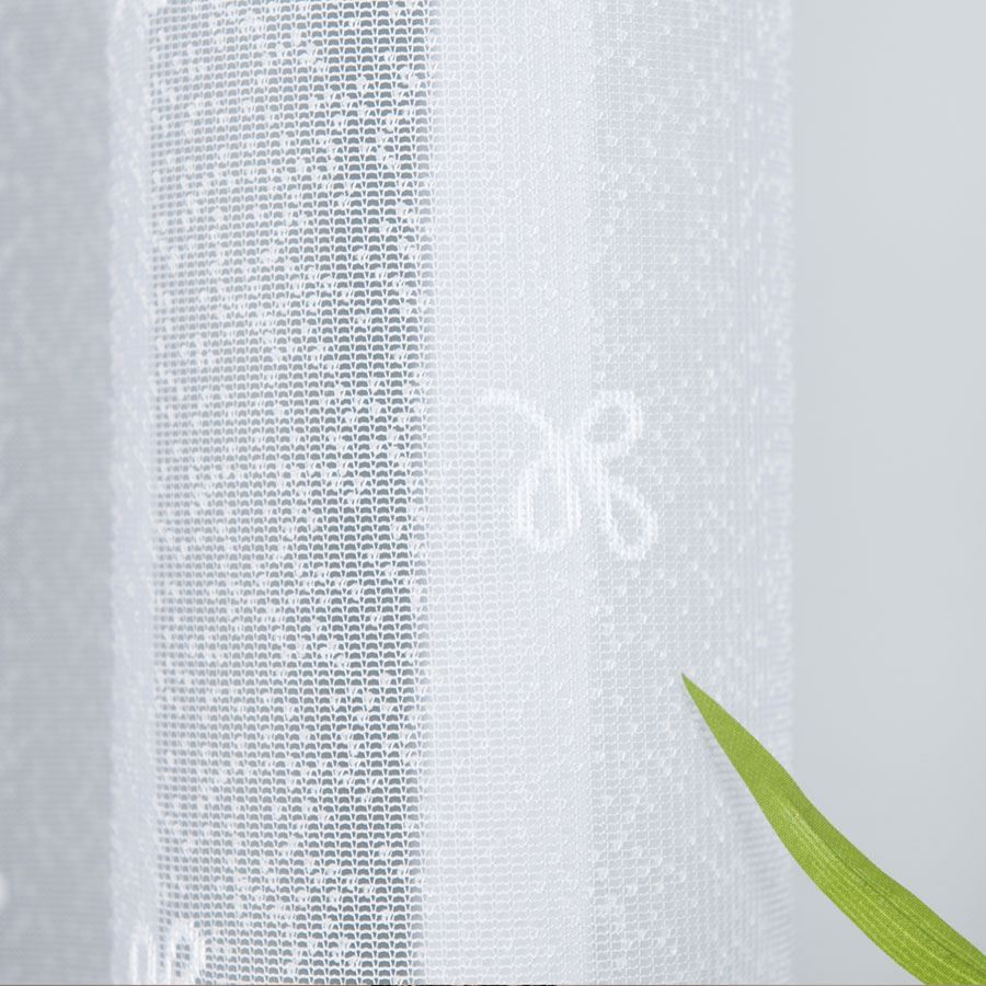 KAROLINA · Firanka gotowa żakardowa z podcięciem na dole · 400x170 cm · kolor biały