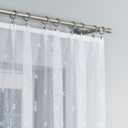 KAROLINA · Firanka gotowa żakardowa z podcięciem na dole · 400x170 cm · kolor biały