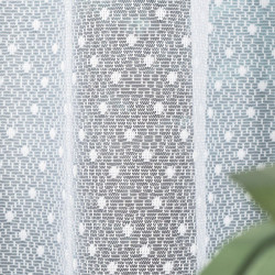 DEMETRIA - Firanka gotowa żakardowa z podcięciem na dole - 400x160 cm - kolor biały