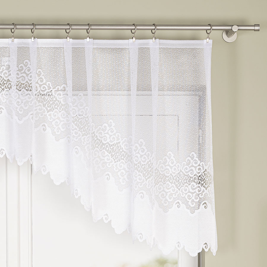 MODESTA · Firanka gotowa żakardowa z podcięciem na dole · 250x80 cm · kolor biały