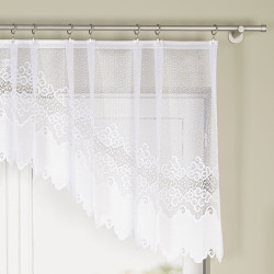 MODESTA · Firanka gotowa żakardowa z podcięciem na dole · 250x80 cm · kolor biały