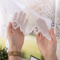 MODESTA · Firanka gotowa żakardowa z podcięciem na dole · 250x80 cm · kolor biały