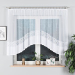 DANIELA - Firanka gotowa żakardowa z podcięciem na dole - 300x130 cm - kolor biały