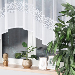 DANIELA - Firanka gotowa żakardowa z podcięciem na dole - 300x130 cm - kolor biały