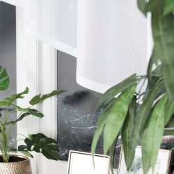 DANIELA - Firanka gotowa żakardowa z podcięciem na dole - 300x130 cm - kolor biały