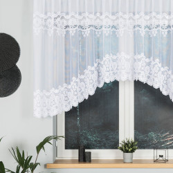 DARIA - Firanka gotowa żakardowa z podcięciem na dole - 300x120 cm - kolor biały