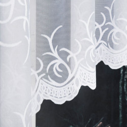 BAKARO - Firanka gotowa żakardowa z podcięciem na dole - 320x160 cm - kolor biały