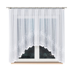 BAKARO - Firanka gotowa żakardowa z podcięciem na dole - 320x160 cm - kolor biały