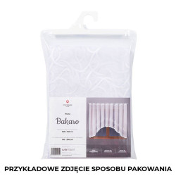 BAKARO - Firanka gotowa żakardowa z podcięciem na dole - 320x160 cm - kolor biały