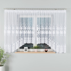 KASJANA · Firanka gotowa z podcięciem · biała · klasyczny wzór · 500x160