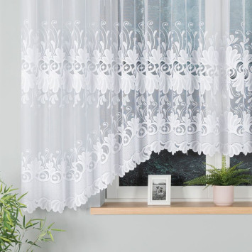 KASJANA · Firanka gotowa z podcięciem · biała · klasyczny wzór · 500x160 2