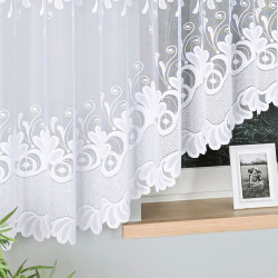 KASJANA · Firanka gotowa z podcięciem · biała · klasyczny wzór · 500x160