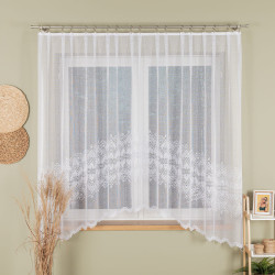 ESMERALDA · firanka gotowa z podcięciem · biała · wzór dołem · 310x180