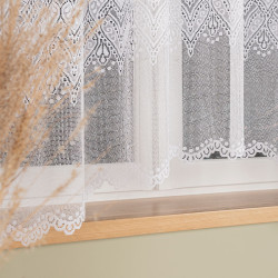 ESMERALDA · firanka gotowa z podcięciem · biała · wzór dołem · 310x180