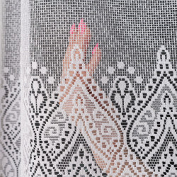 ESMERALDA · firanka gotowa z podcięciem · biała · wzór dołem · 310x180