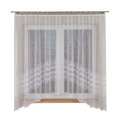 ESMERALDA · firanka gotowa z podcięciem · biała · wzór dołem · 310x180