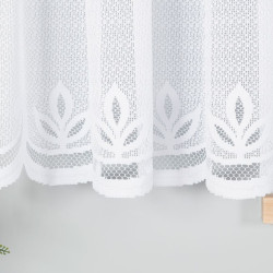 POLA - Firanka gotowa żakardowa z podcięciem na dole - 500x160 cm - kolor biały