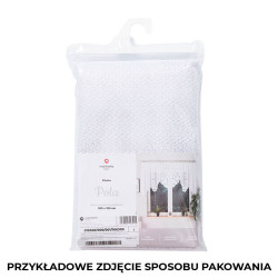 POLA - Firanka gotowa żakardowa z podcięciem na dole - 500x160 cm - kolor biały