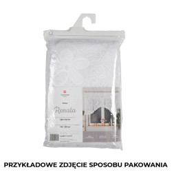 RENATA - Firanka gotowa żakardowa z podcięciem na dole - 300x150 cm - kolor biały