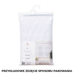 BASTIA - Firanka gotowa żakardowa z podcięciem na dole - 500x160 cm - kolor biały