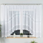 VIOLETTA - Firanka gotowa żakardowa z podcięciem na dole - 400x160 cm - kolor biały