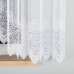 VIOLETTA - Firanka gotowa żakardowa z podcięciem na dole - 400x160 cm - kolor biały