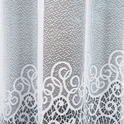 VIOLETTA - Firanka gotowa żakardowa z podcięciem na dole - 400x160 cm - kolor biały
