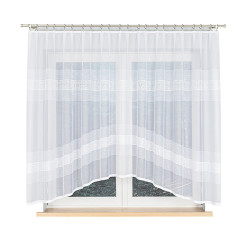 KLAUDYNA - Firanka gotowa żakardowa z podcięciem na dole - 300x160 cm - kolor biały