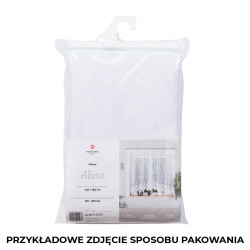 SONIA - Firanka gotowa żakardowa z podcięciem na dole - 550x160 cm - kolor biały