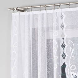 EWELINA - Firanka gotowa żakardowa z podcięciem na dole - 300x120 cm - kolor biały